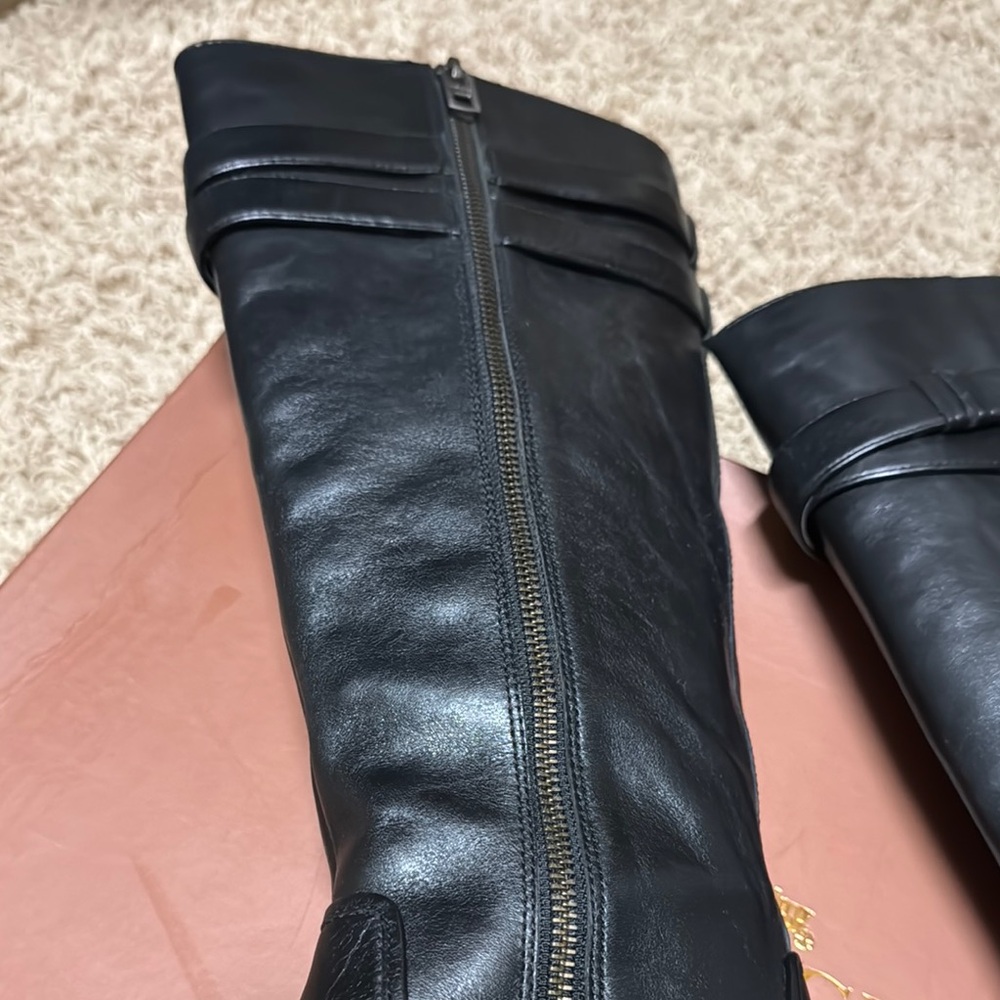 Coach Black Leather Riding Boots - Picture 4 of 5